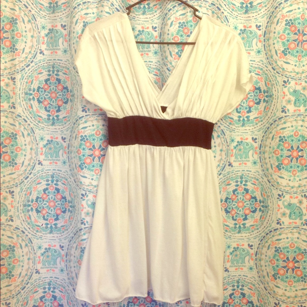 white and black mini dress